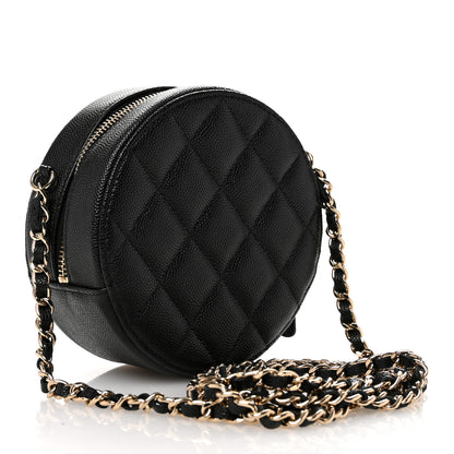 Chanel Caviar Quilted Round Clutch With Chain Black 3 of 10