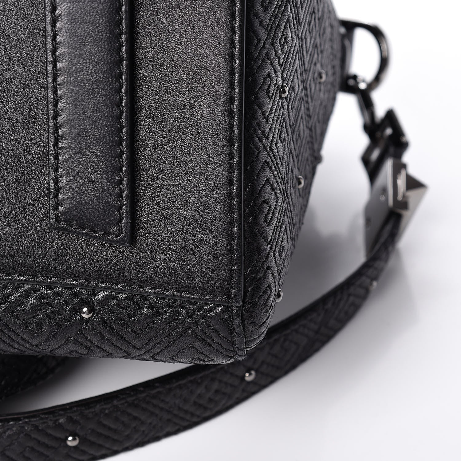 Givenchy Lambskin Logo Embossed Small Studded Antigona Black 18 of 18