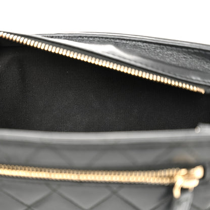 Chanel Lambskin Quilted Square Front Pocket Clutch With Chain Black 14 of 14