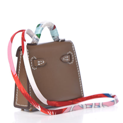 Hermes Tadelakt Mini Kelly Twilly Bag Charm Etoupe 4 of 9