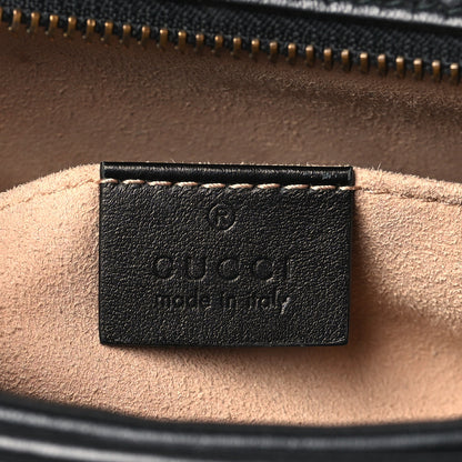 Gucci Calfskin Matelasse Mini GG Marmont Chain Shoulder Bag Black 6 of 9