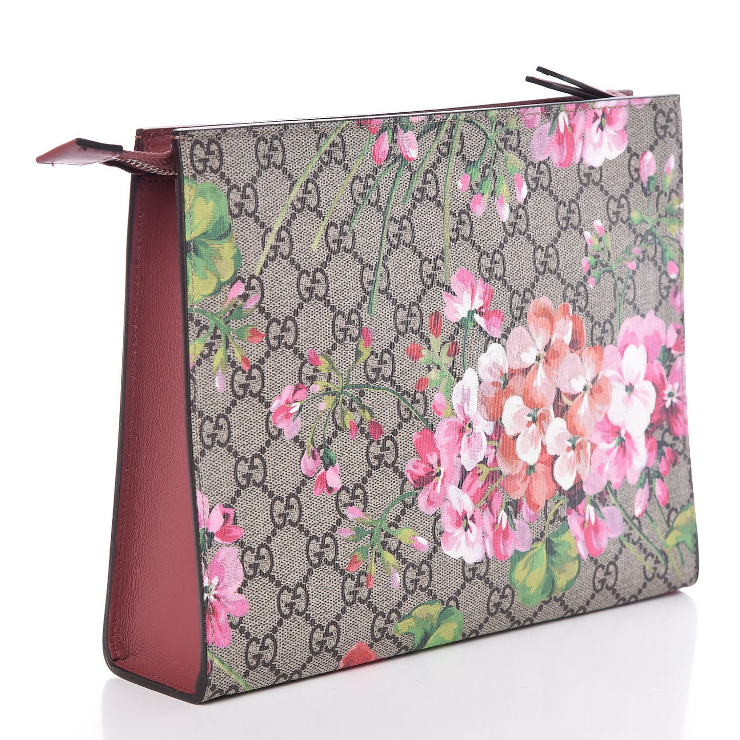 GG Supreme Monogram Blooms Large Cosmetic Case Beige Multicolor Dry Rose