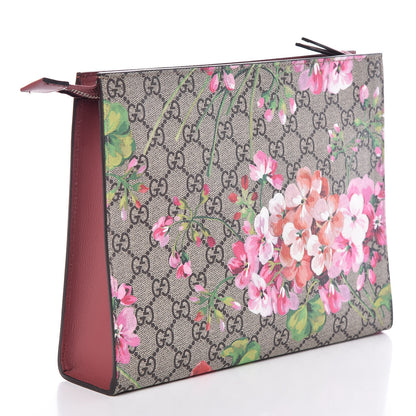 Gucci GG Supreme Monogram Blooms Large Cosmetic Case Beige Multicolor Dry Rose 3 of 10