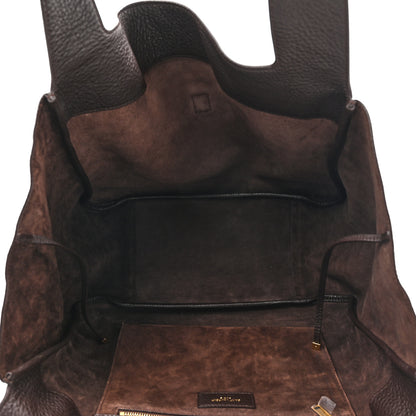 Saint Laurent Grained Deerskin Bea Tote Marron Fonce 4 of 9