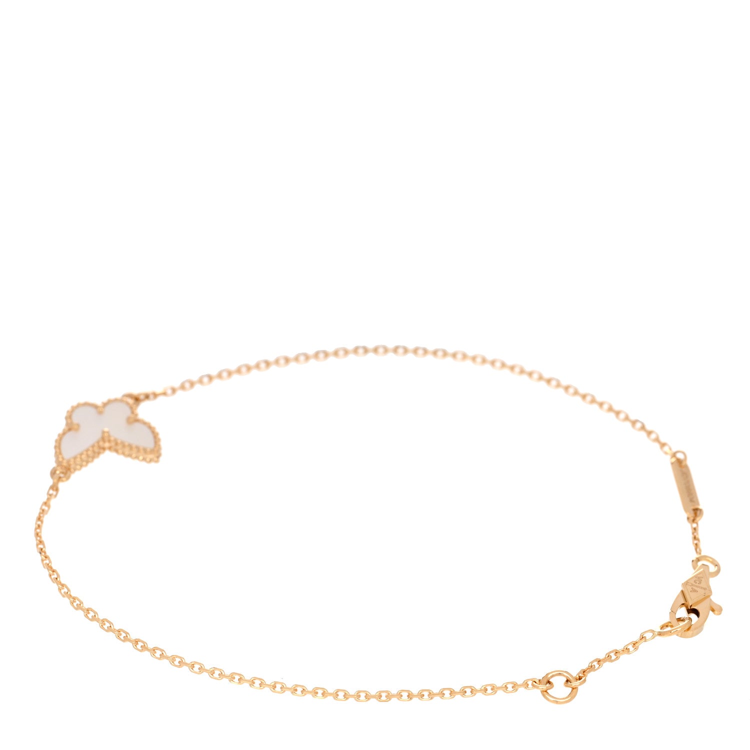 Van Cleef & Arpels 18K Yellow Gold Mother of Pearl Sweet Alhambra Butterfly Bracelet 2 of 5