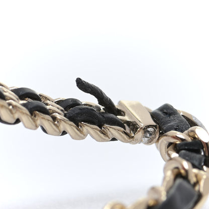 Chanel Lambskin Crystal CC Chain Bracelet Gold Black 5 of 9