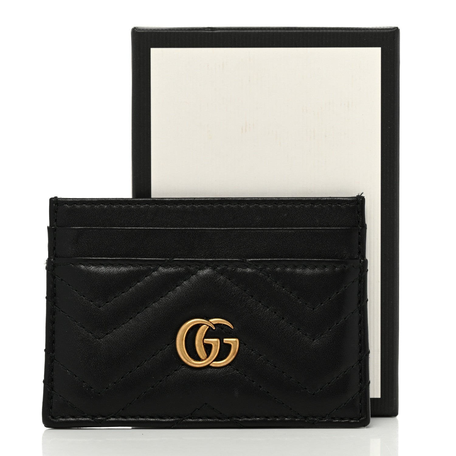 Gucci Calfskin Matelasse GG Marmont Card Holder Black 7 of 7