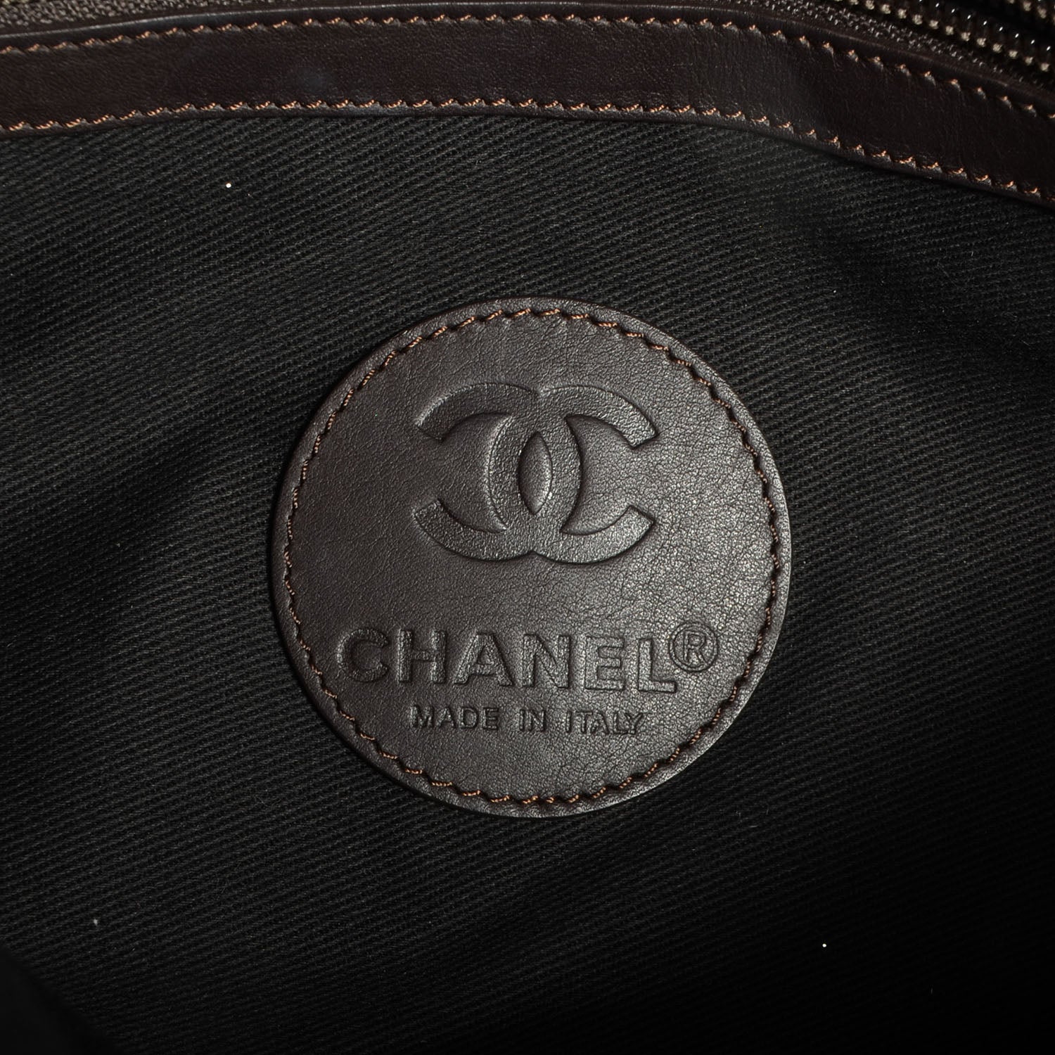 Chanel Coated Canvas Quilted Large Garment Travel Bag Brown 6 of 10
