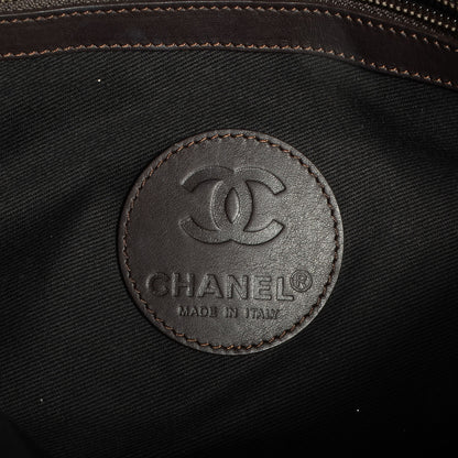 Chanel Coated Canvas Quilted Large Garment Travel Bag Brown 6 of 10