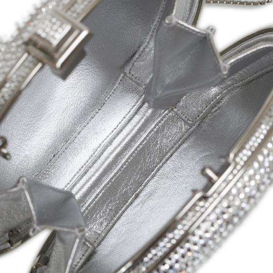 Crystal Diamond Look Evening Bag Silver