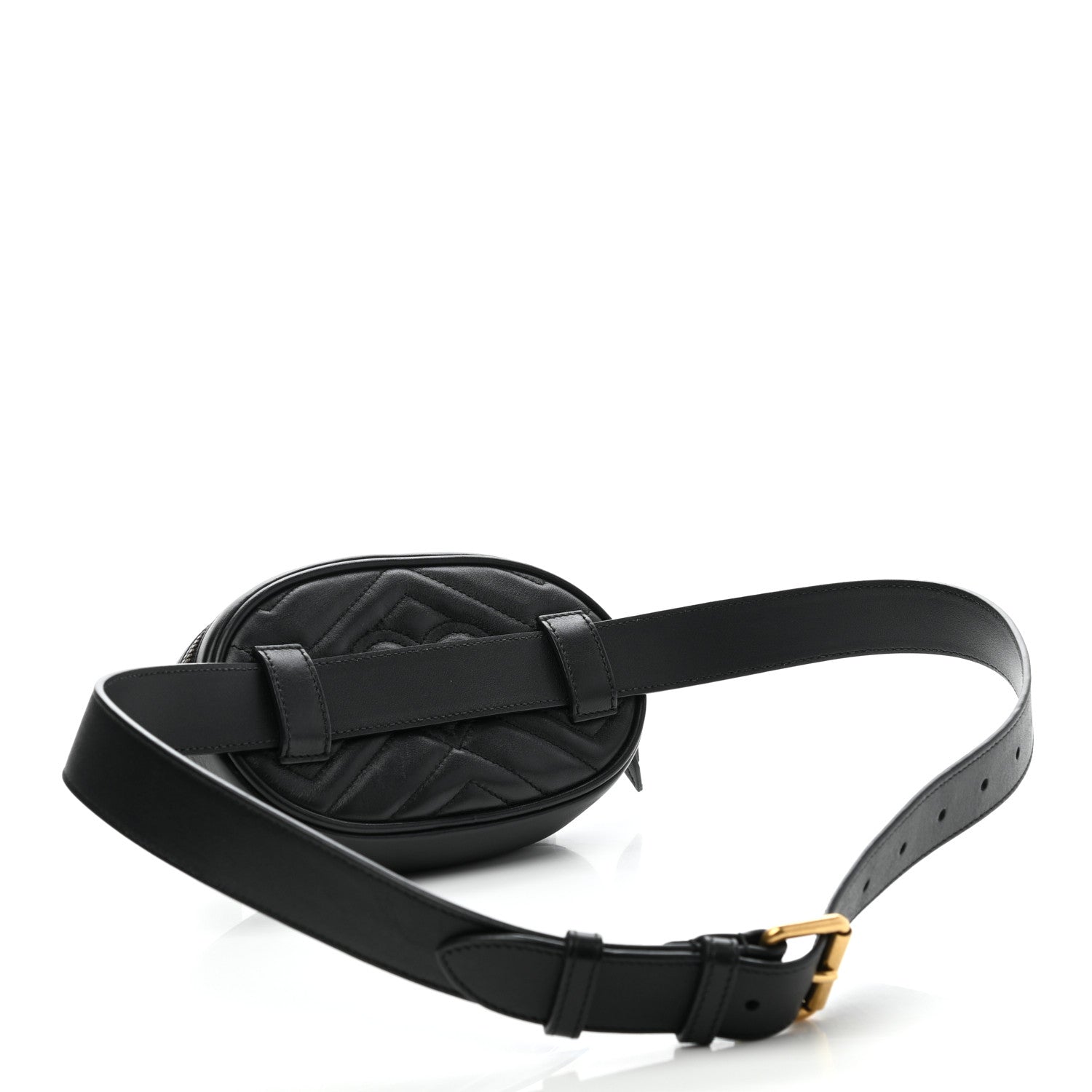 Gucci Calfskin Matelasse GG Marmont Belt Bag 85 34 Black 3 of 11