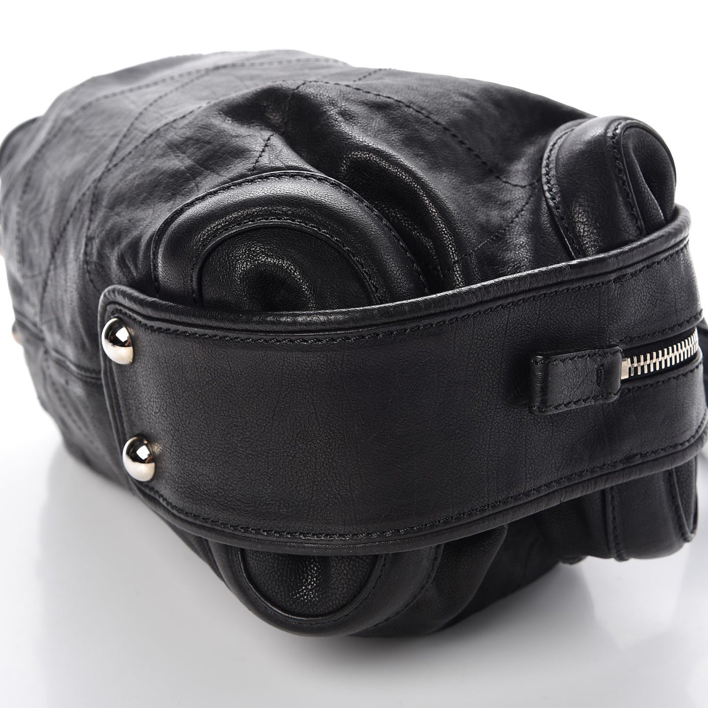 Calfskin Stitched Bowler Black