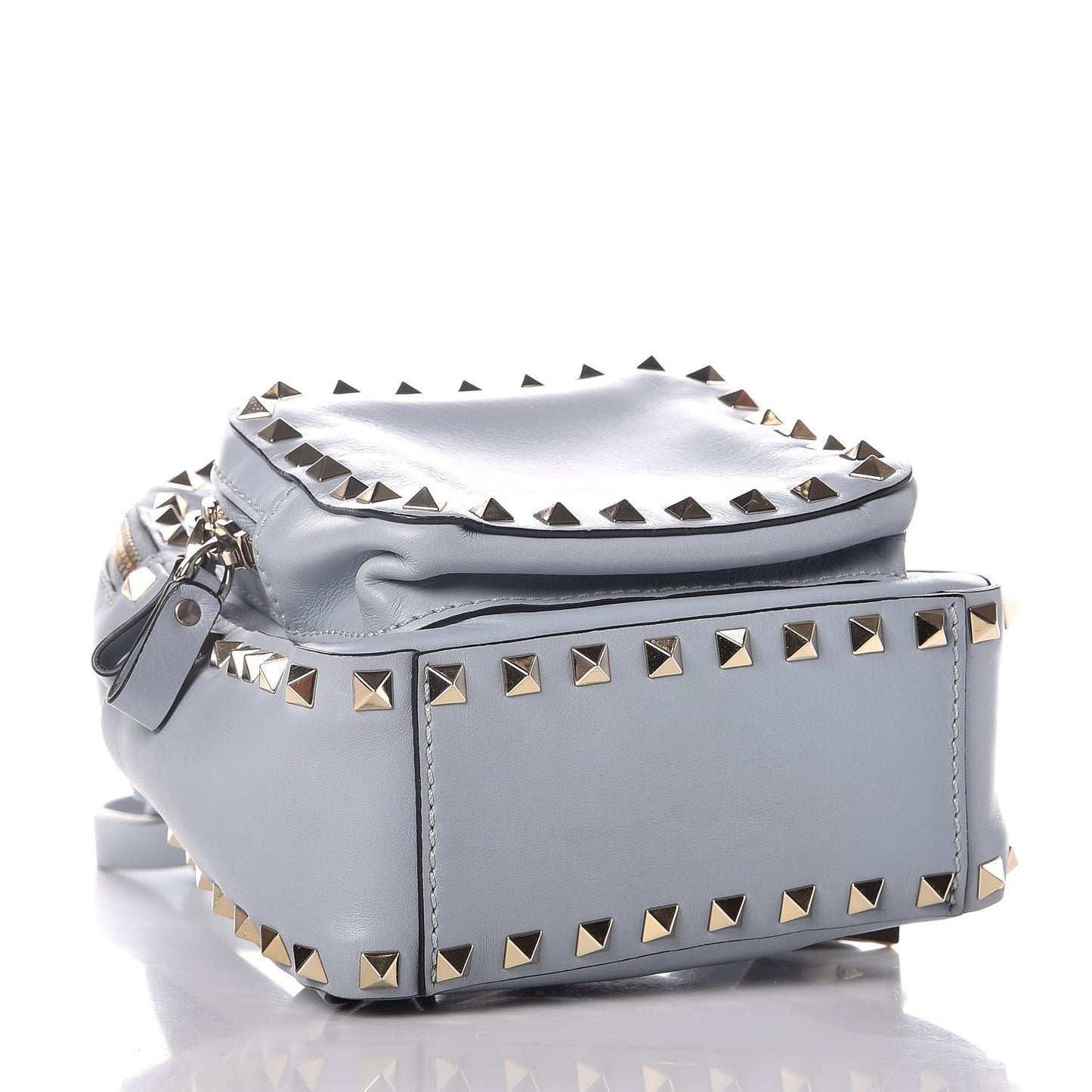 Calfskin Mini Rockstud Backpack Light Blue