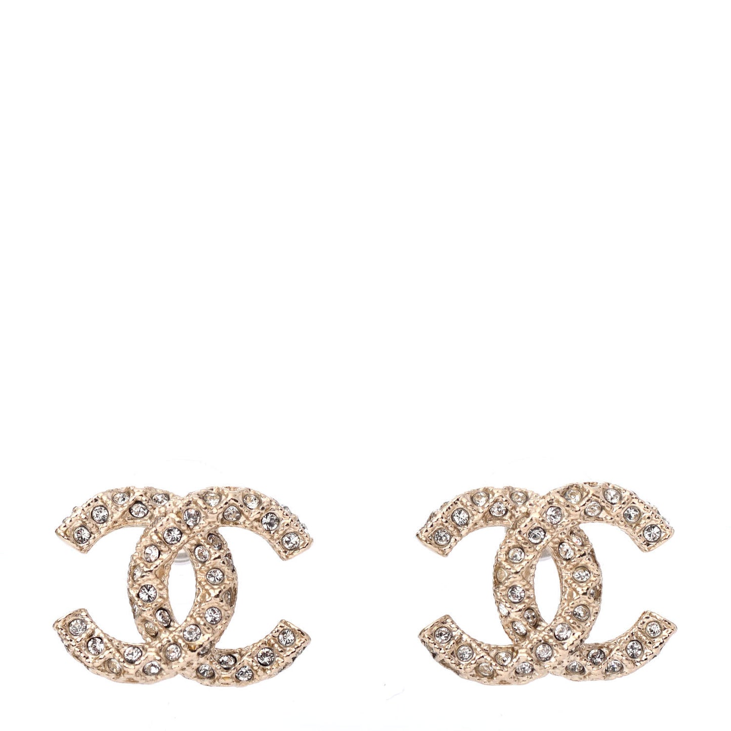 Crystal CC Earrings Light Gold