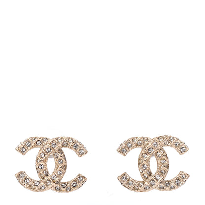Chanel Crystal CC Earrings Light Gold 1 of 4