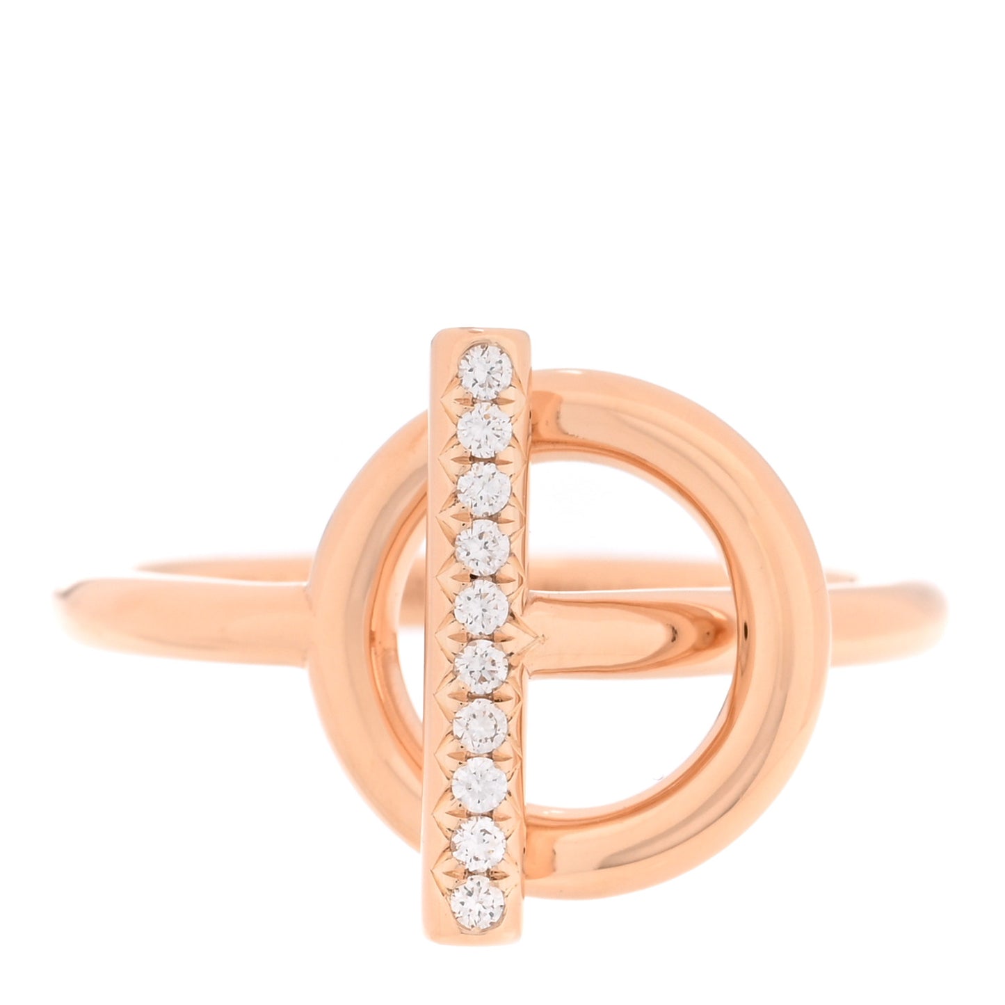 18K Rose Gold Diamond PM Echappee Ring 53 6.5