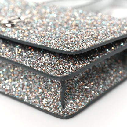 Jimmy Choo Glitter Palace Wallet On Chain Silver Multicolor 10 of 11