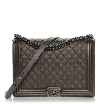 Chanel Calfskin Quilted Large Boy Flap Grey 1 of 7