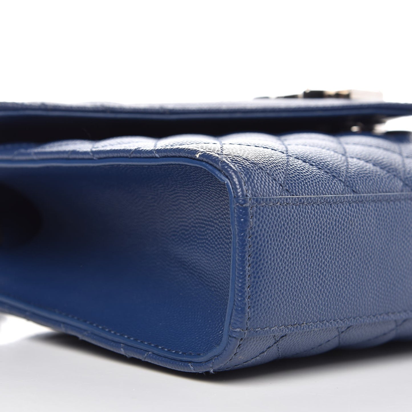 Grain De Poudre Textured Mixed Matelasse Triquilt Medium Monogram Satchel Denim