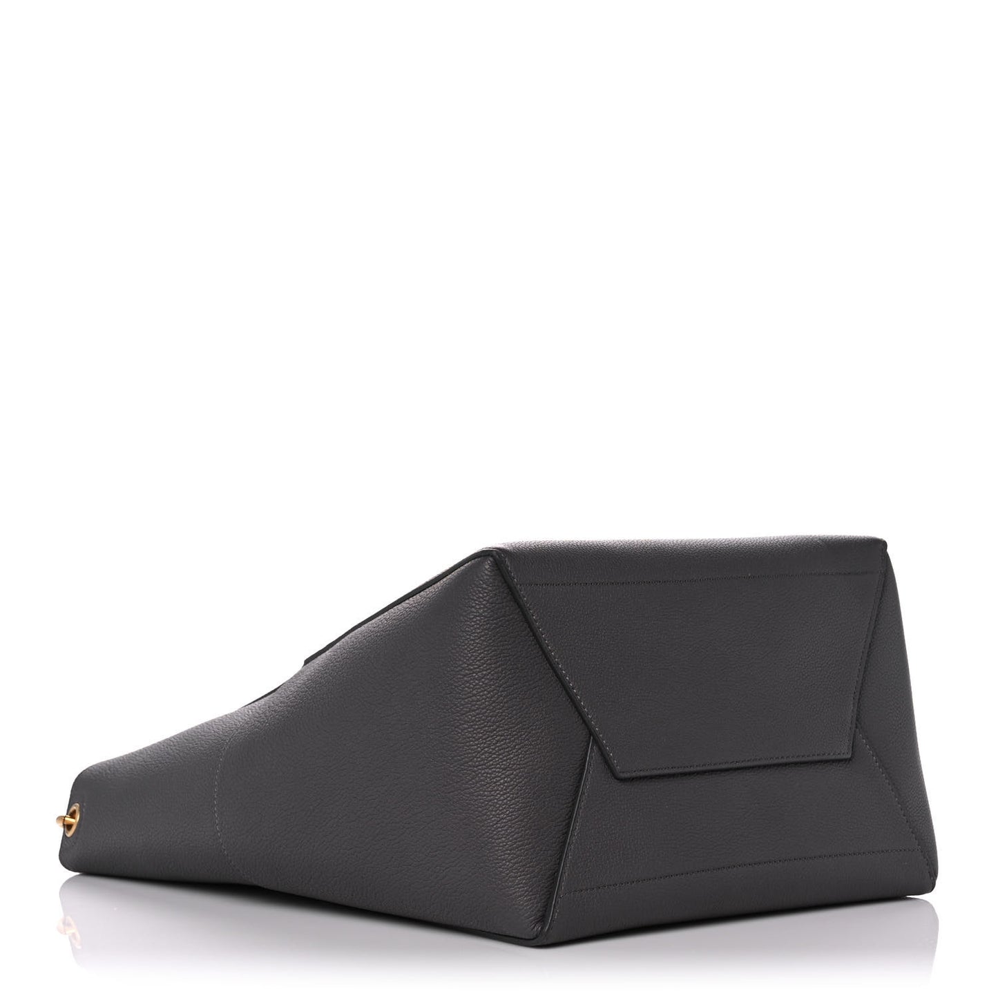 Soft Grained Calfskin Sangle Bucket Bag Grey