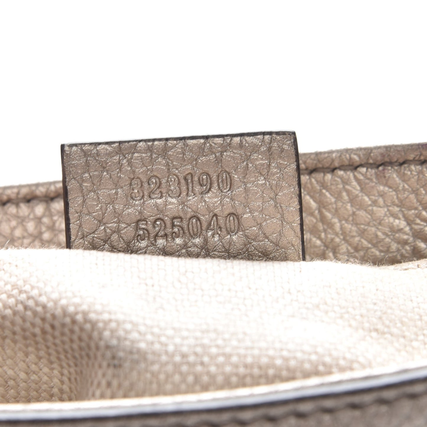 Metallic Pebbled Calfskin Small Soho Flap Crossbody Golden Beige