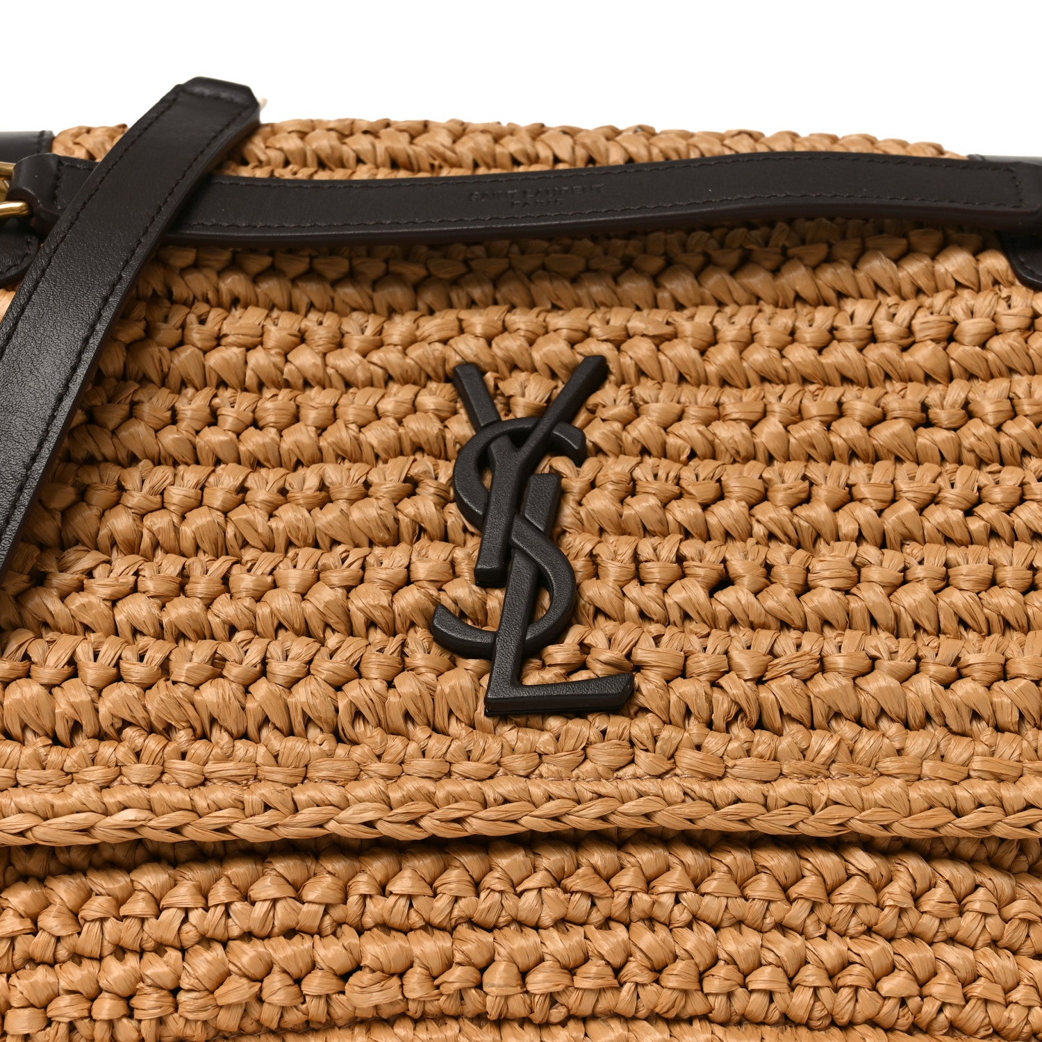 Saint Laurent Raffia Calfskin Monogram Medium Niki Chain Satchel Natural 8 of 10