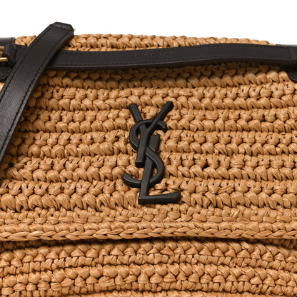 Saint Laurent Raffia Calfskin Monogram Medium Niki Chain Satchel Natural 8 of 10