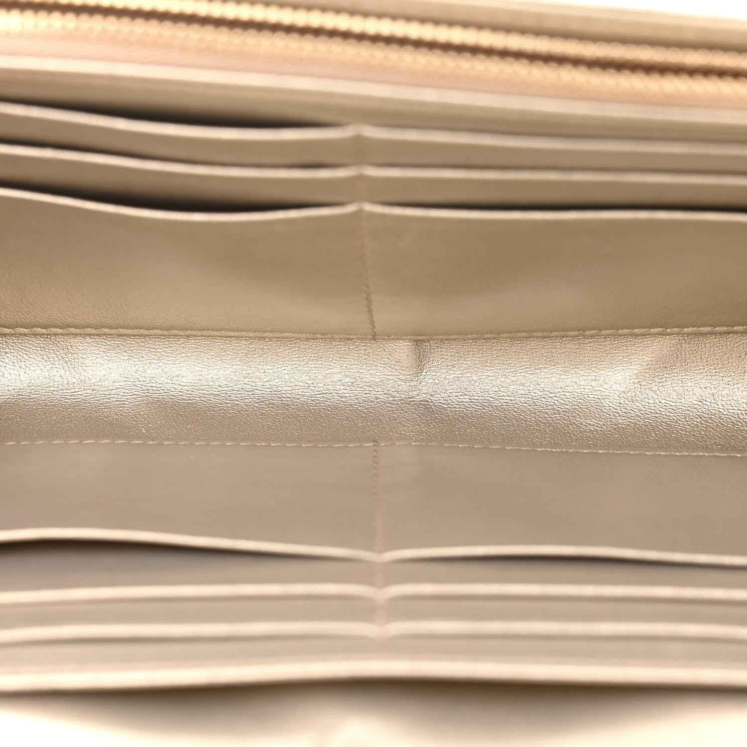 Christian Dior Metallic Grained Calfskin Diorama Croisiere Chain Wallet Gold 5 of 12