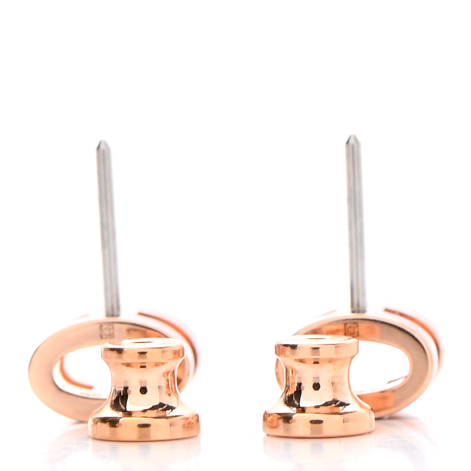Hermes Rose Gold Lacquered Mini Pop H Earrings Black 3 of 5