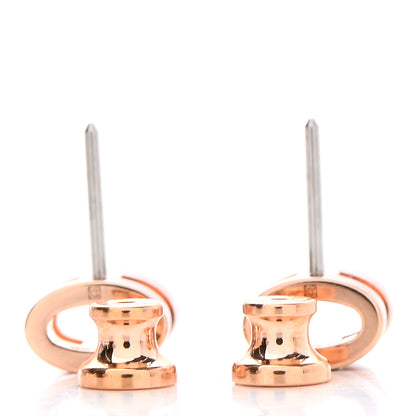 Hermes Rose Gold Lacquered Mini Pop H Earrings Black 3 of 5