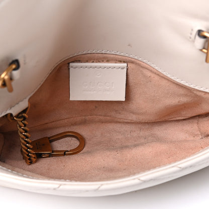 Gucci Calfskin Matelasse Super Mini GG Marmont Shoulder Bag White 4 of 4