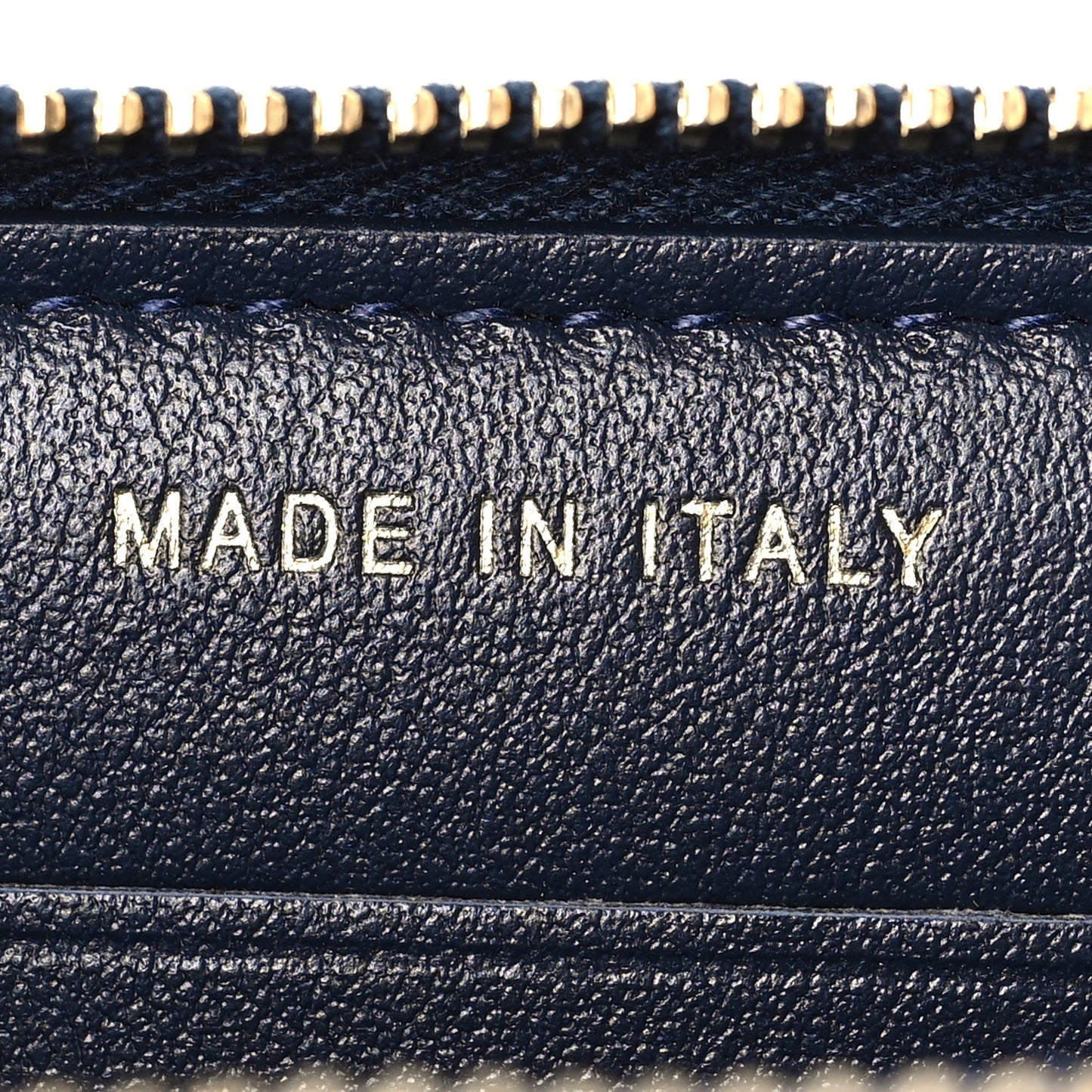 Lurex Canvas Medium Deauville Zip Around Wallet Navy Blue Gold