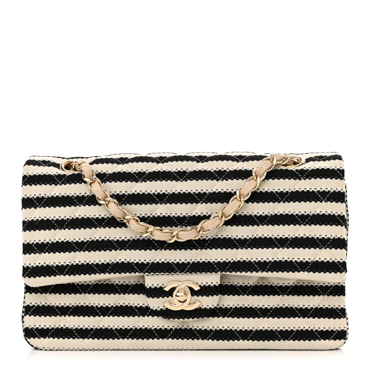 Jersey Quilted Medium Coco Sailor Flap Black White