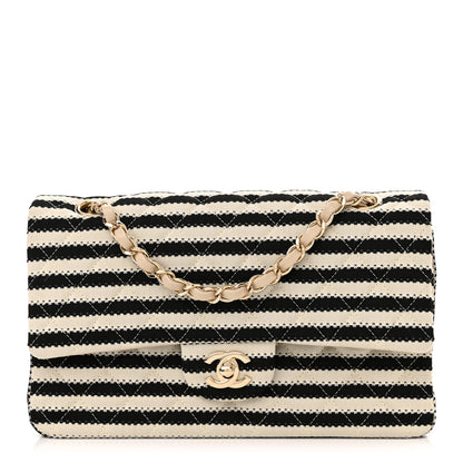 Chanel Jersey Quilted Medium Coco Sailor Flap Black White 1 of 10