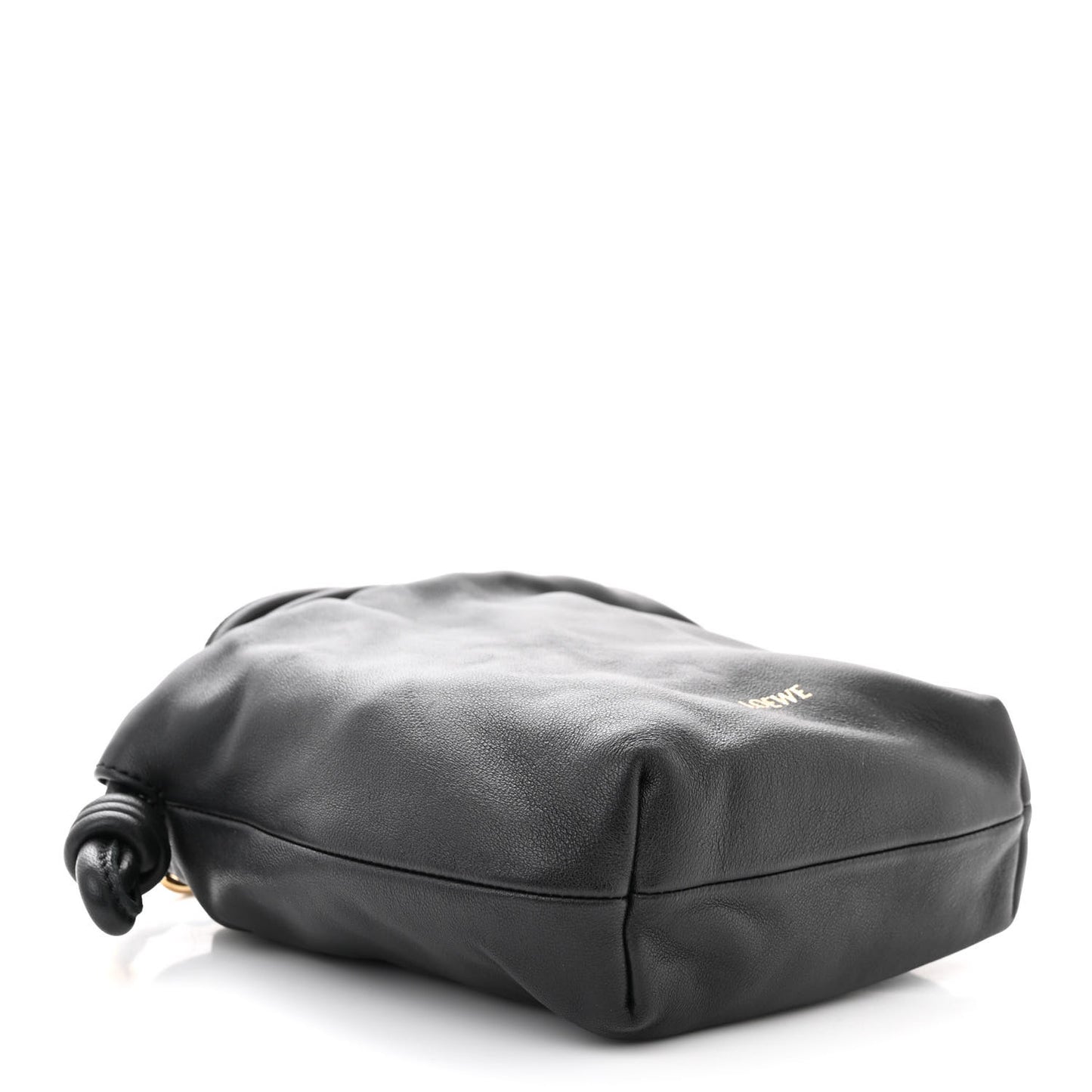 Mellow Nappa Donut Chain Mini Flamenco Knot Clutch Black