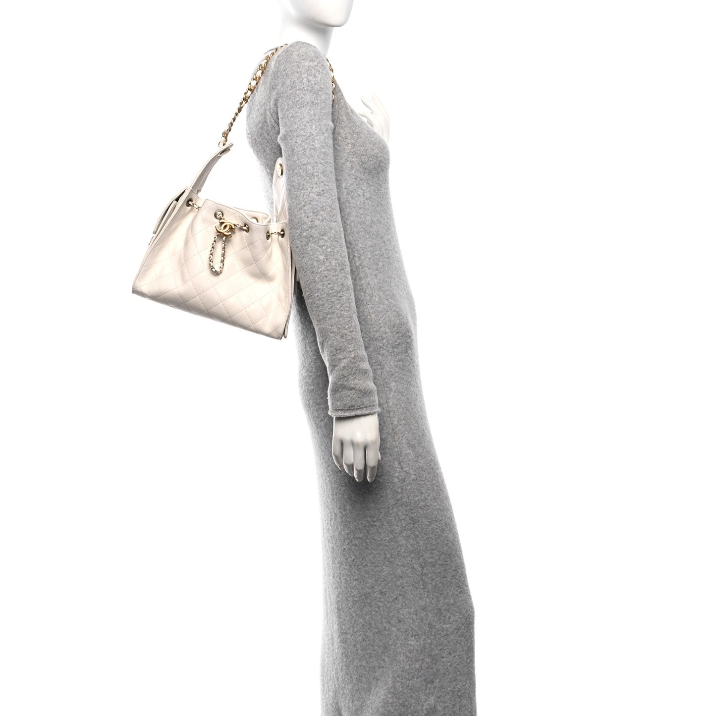 Caviar Quilted Small Chanel 25 Handbag White