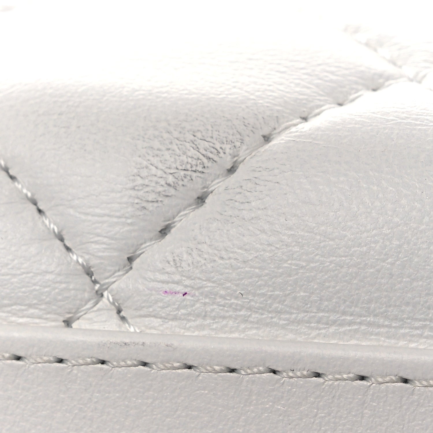 Chanel Calfskin Quilted Square Top Handle Vanity Case White 13 of 14