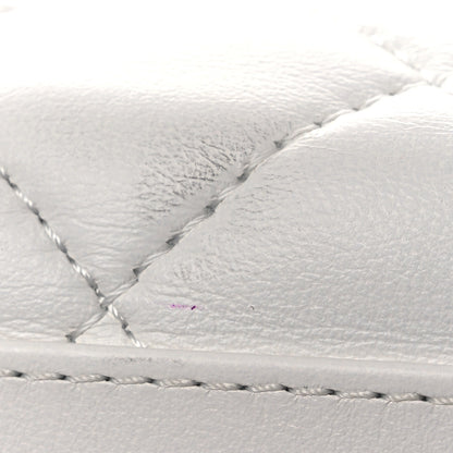 Chanel Calfskin Quilted Square Top Handle Vanity Case White 13 of 14