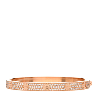 Cartier 18K Pink Gold Diamond LOVE Paved Bracelet 19 2 of 5