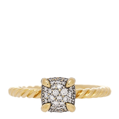 David Yurman 18K Yellow Gold Diamond 7mm Chatelaine Pave Ring 50 5.5 1 of 6