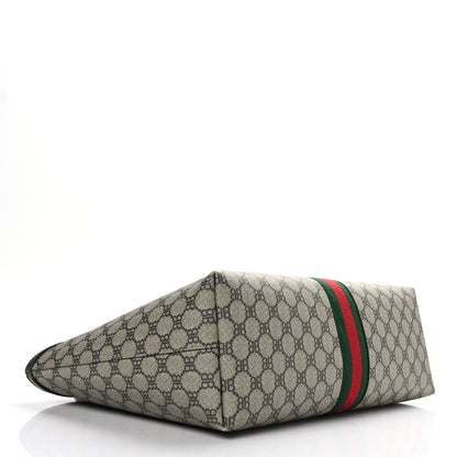 Gucci X BALENCIAGA BB Supreme Monogram Web Medium Ophidia Shopping Tote Beige New Acero 4 of 9