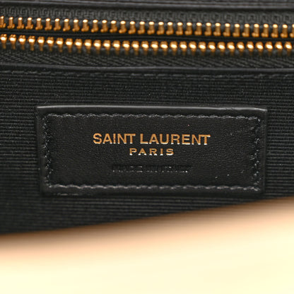 Saint Laurent Grain De Poudre Matelasse Chevron Large Monogram Satchel Nude Powder 5 of 9