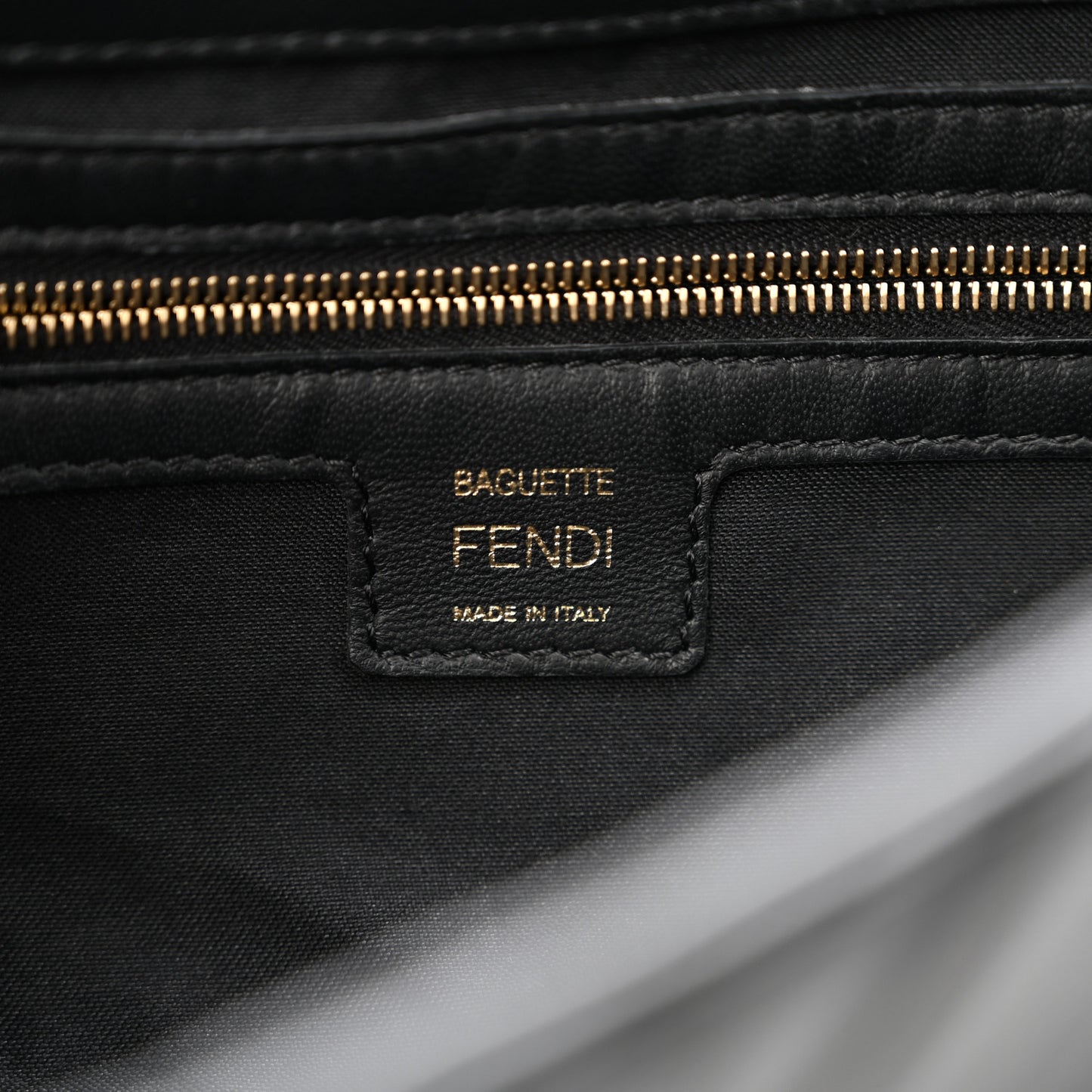 Nappa FF 1974 Embossed Baguette Black