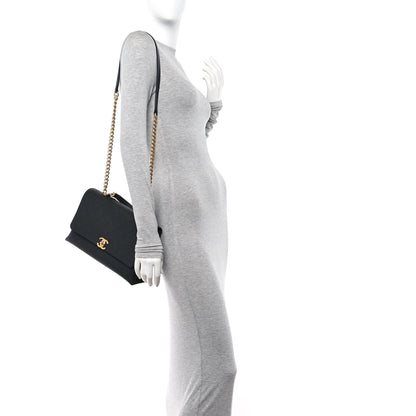 Chanel Grained Calfskin Stitched Flap Black 2 of 13
