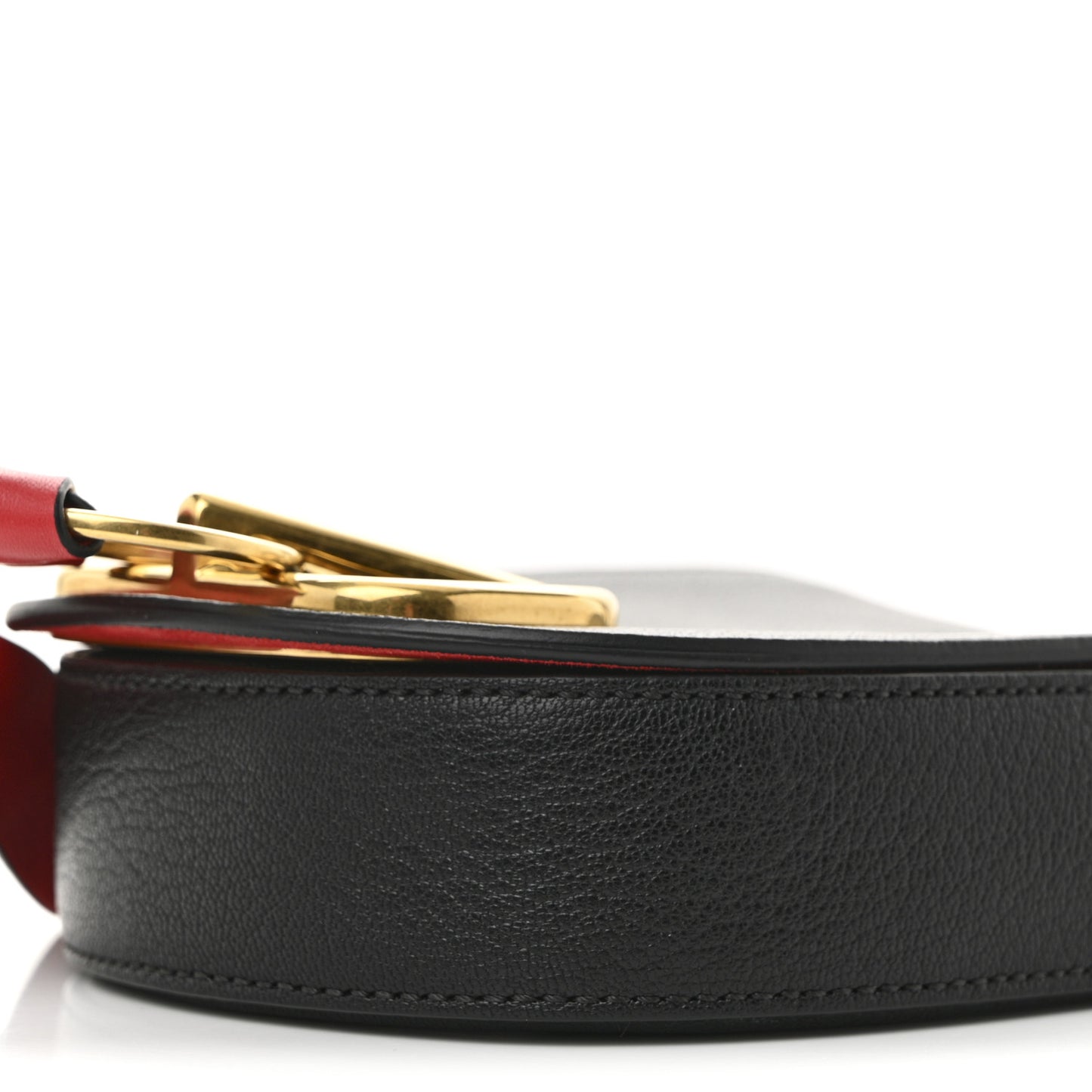 Goatskin VRing Crossbody Bag Black