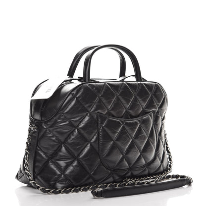 Chanel Aged Calfskin Small Bowling Bag Black 4 of 8