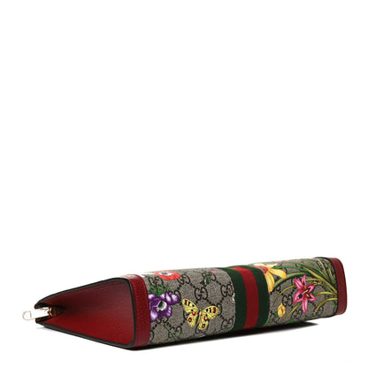 Gucci GG Supreme Monogram Flora Web Ophidia Pouch Red 3 of 8