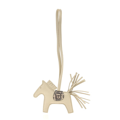 Hermes Milo Lambskin Lizard Touch Grigri Rodeo Horse Bag Charm PM Craie Ombre 1 of 4