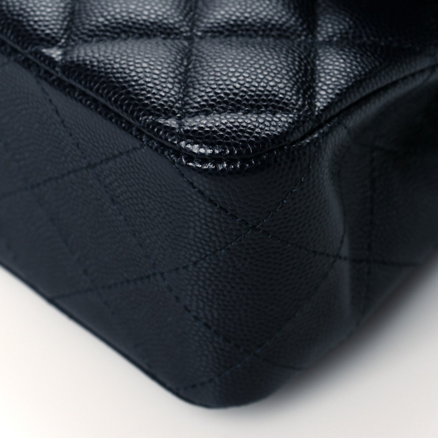 Chanel Caviar Quilted Medium Double Flap Navy 9 of 10