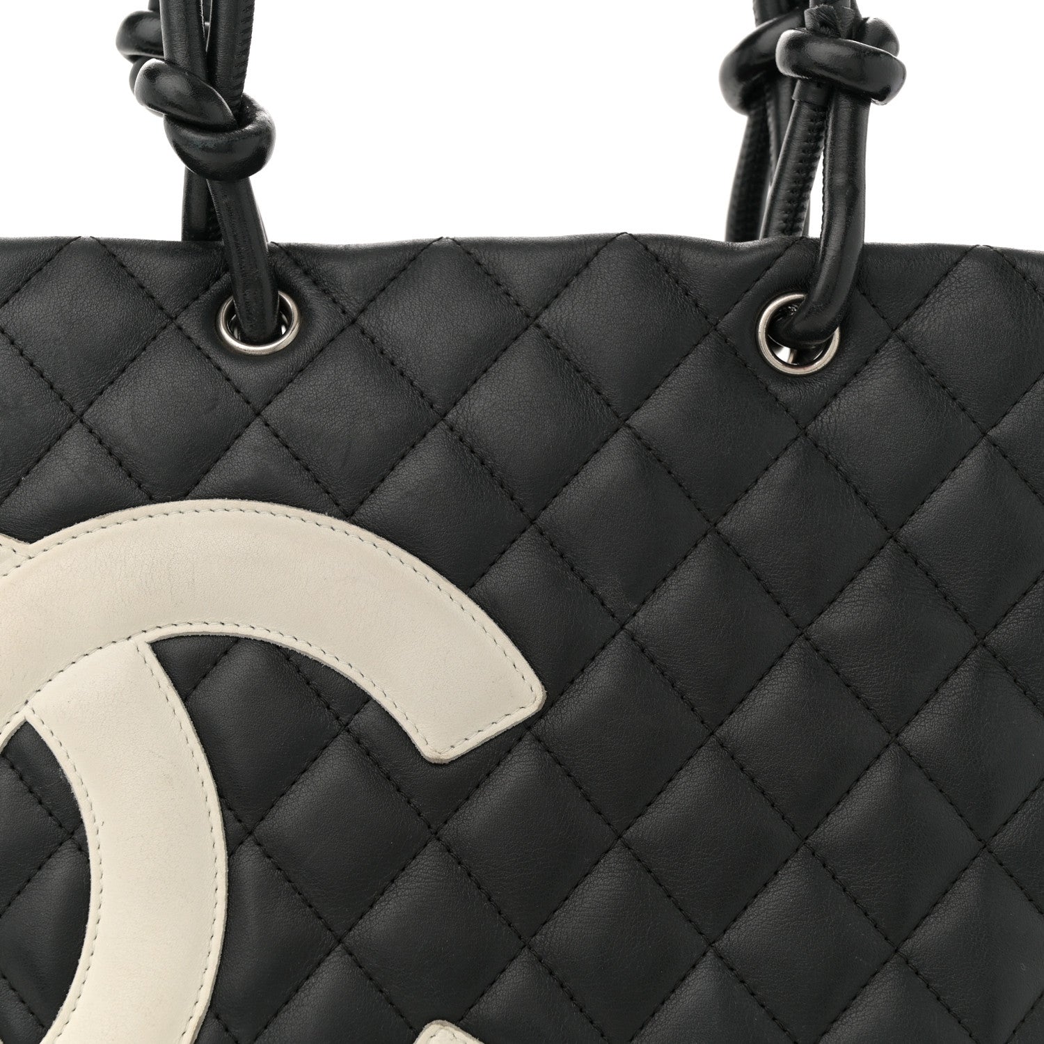 Chanel Calfskin Quilted Medium Cambon Tote Black White 8 of 13